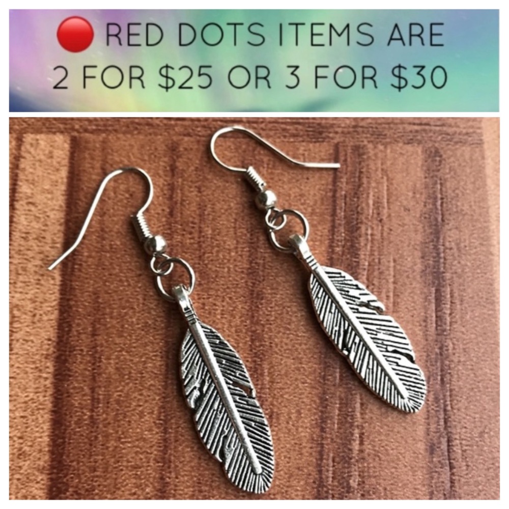 🔴SALE ! Sleaf boho dangly steel post earrings